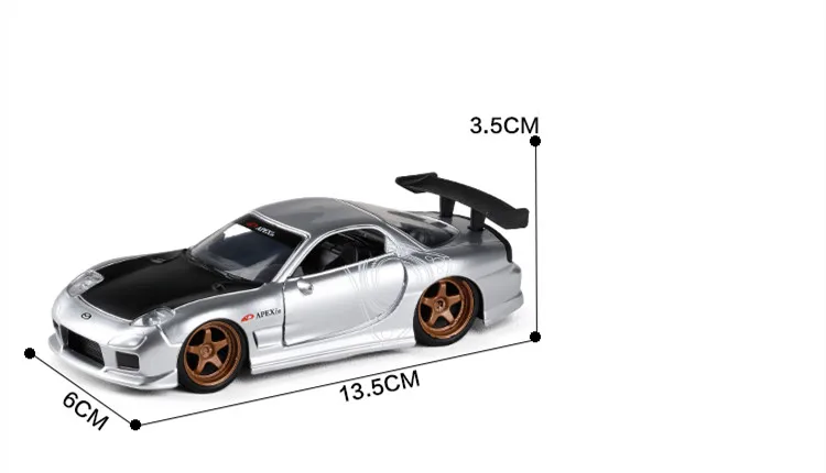 Моделирование 1:32 Mazda 1993 RX-7 модифицированный купе металлическая машина модель, детская игрушечная дверь и оттягивающаяся назад модель автомобиля
