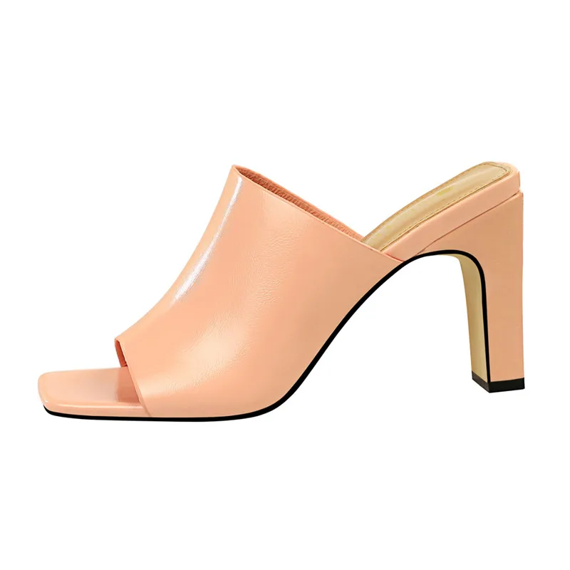 Женские босоножки с открытым носком MEMUNIA туфли на высоком каблуке мюли летняя