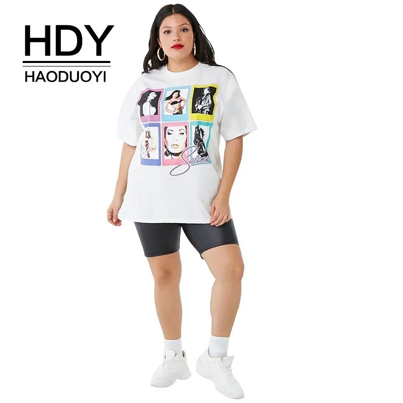 Футболка HDY Haoduoyi белая Повседневная футболка большого размера в европейском и