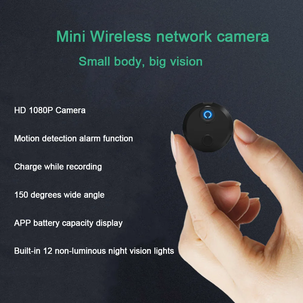 HDQ15 Смарт Wifi мини камера HD 1080P IP Сетевая 12 ИК Ночное Видение датчик движения