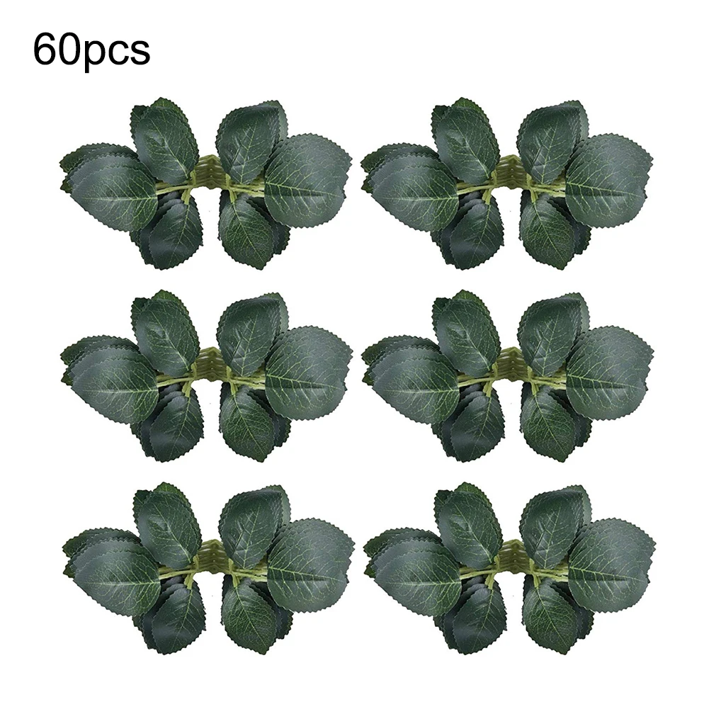 60 шт. искусственные листья розы поддельные растения для свадебных букетов
