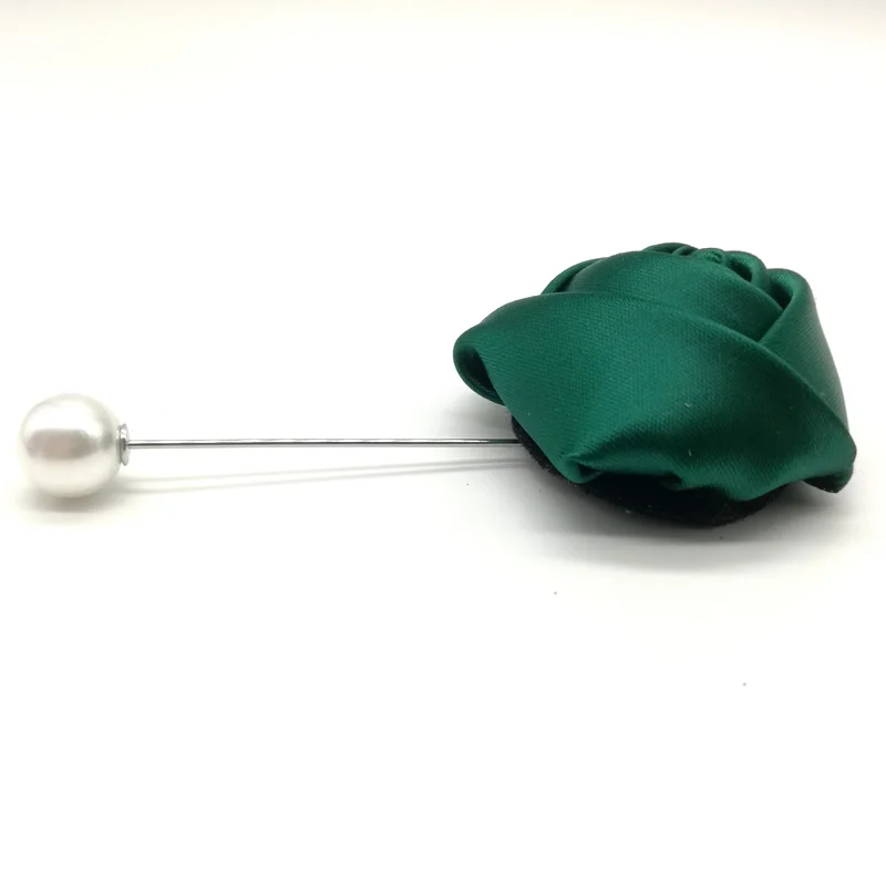 5 шт. темно зеленые атласные розы ручной работы цветок брошь на шпильке