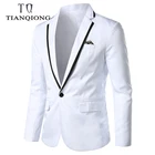 2019 Новое поступление роскошный мужской блейзер новый весенний модный брендовый высококачественный хлопковый приталенный мужской костюм Terno Masculino блейзеры для мужчин