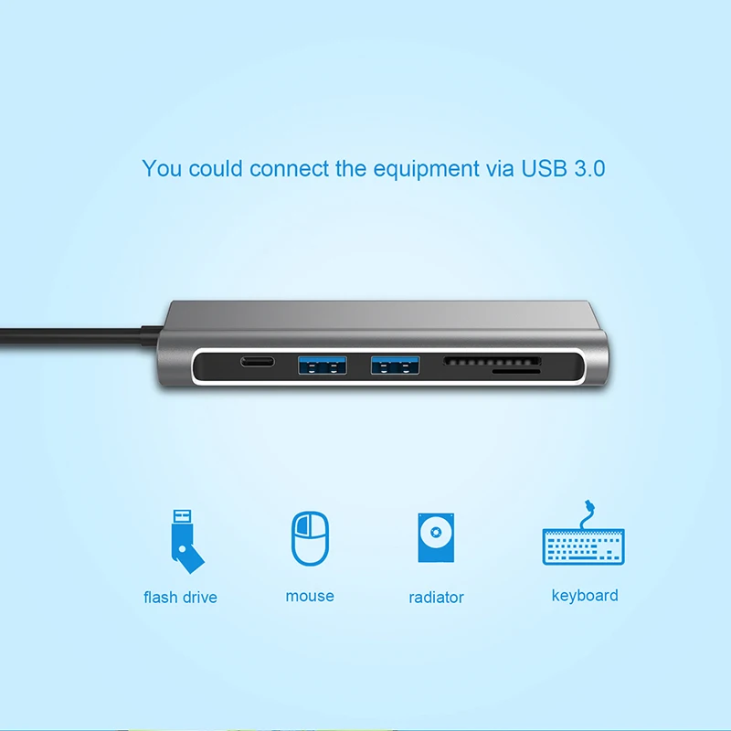 JZYuan USB-C USB Type C 3 1 концентратор адаптер с Type-C PD Зарядка 4K HDMI SD/TF кардридер 0 сплиттер