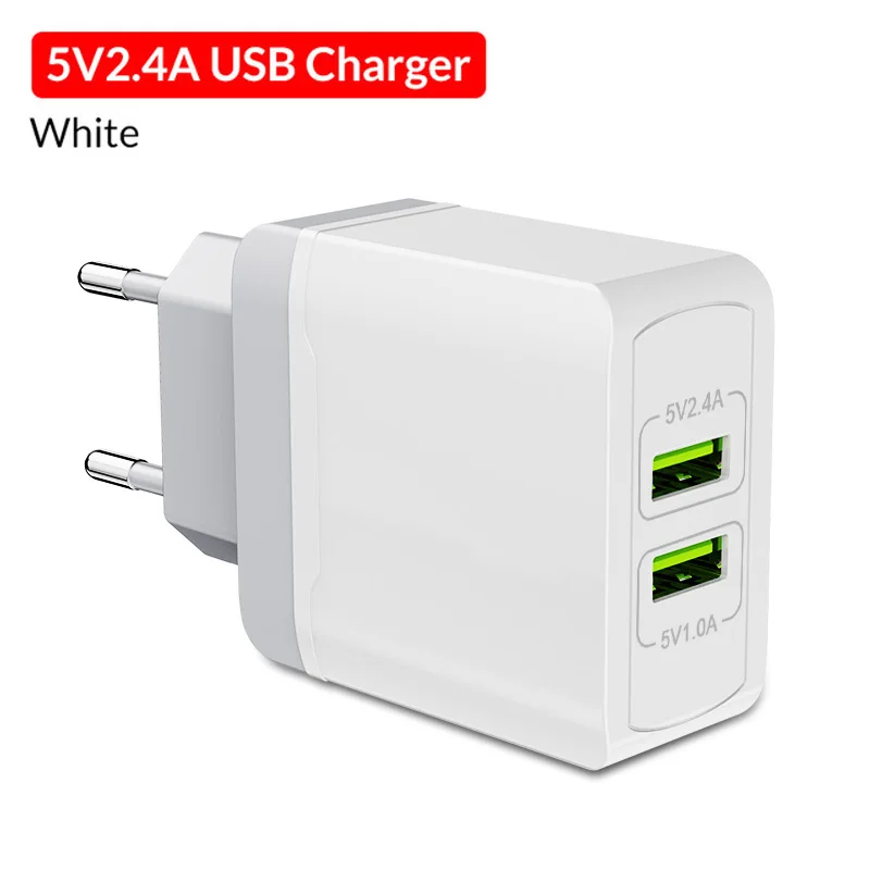 ZNP, универсальное зарядное устройство с двумя usb-портами, 5 В, 3,0 А, быстрая зарядка, настенное зарядное устройство, адаптер, штепсельная вилка европейского стандарта, быстрое зарядное устройство для мобильного телефона samsung, huawei - Тип штекера: EU Dual USB 2.4A