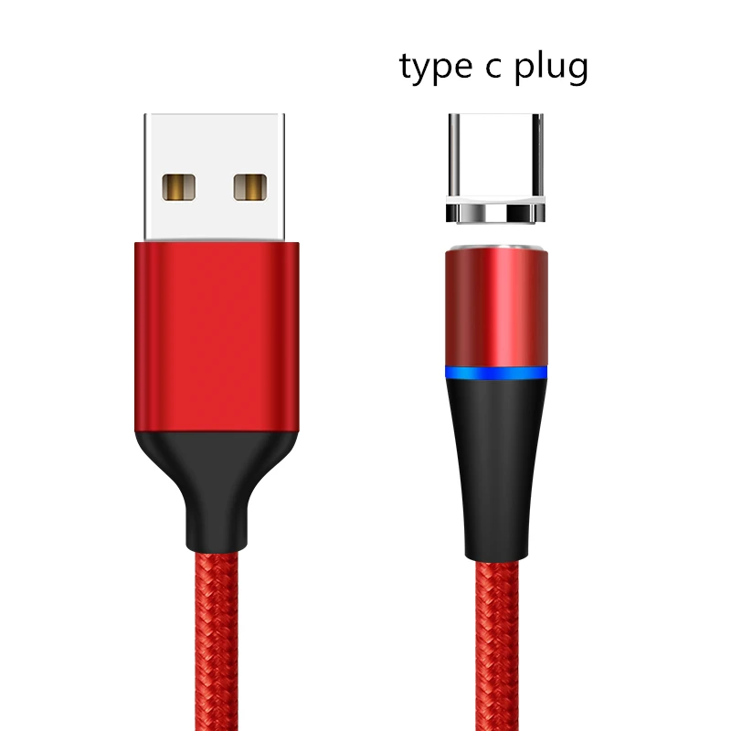 red type c plug SUNPHG 3A быстрой зарядки Магнитный кабель Зарядное устройство для iPhone xs Макс микро Тип usb C кабель для samsung s9 Мобильный телефон провода - Цвет: red type c plug