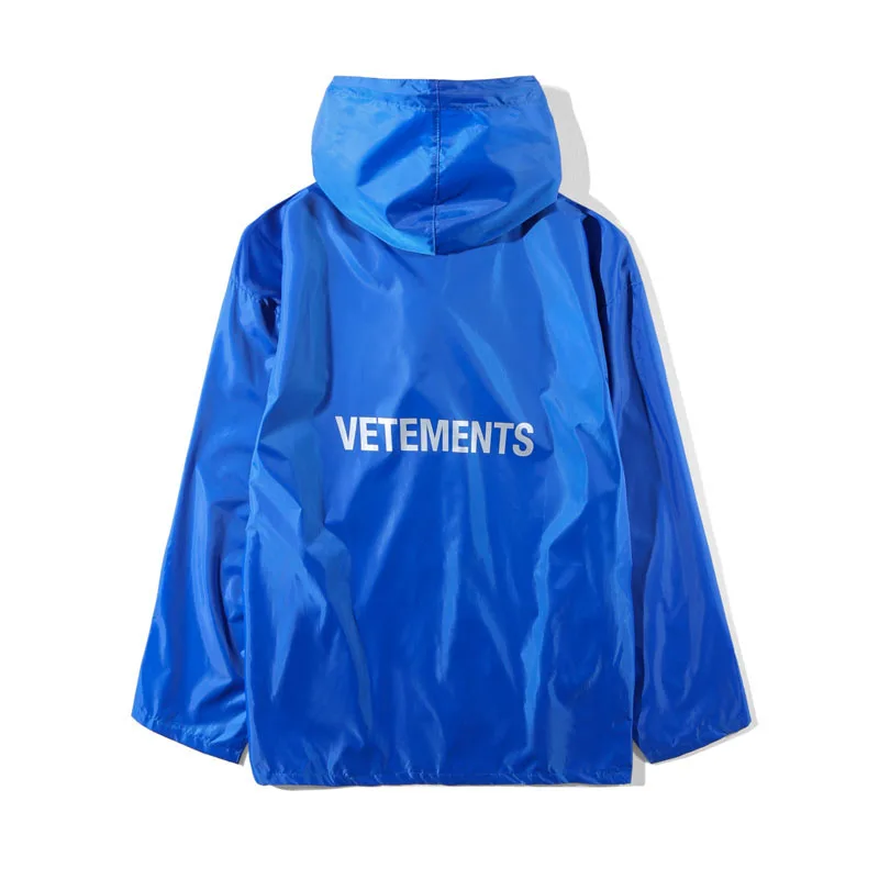 1 19SS новые куртки от Vetements модная уличная одежда большой плащ верхняя одежда куртки от Vetements желтый синий Vetements куртка - Цвет: 1