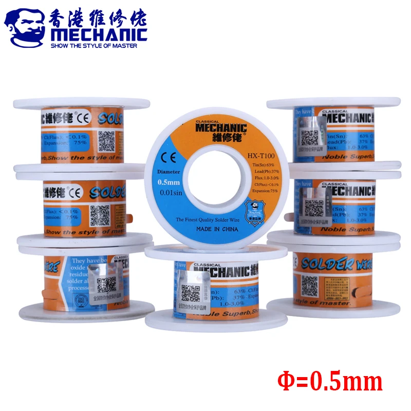 

MECHANIC Soldering Tin Wire 0.5mm 55g Flux 1.0-3.0% Tin Solder Iron Welding Wire BGA Soldering Tools