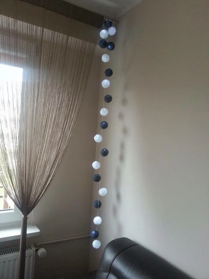 Светодиодная гирлянда с хлопковыми шариками на батарейках 20 шт./компл.