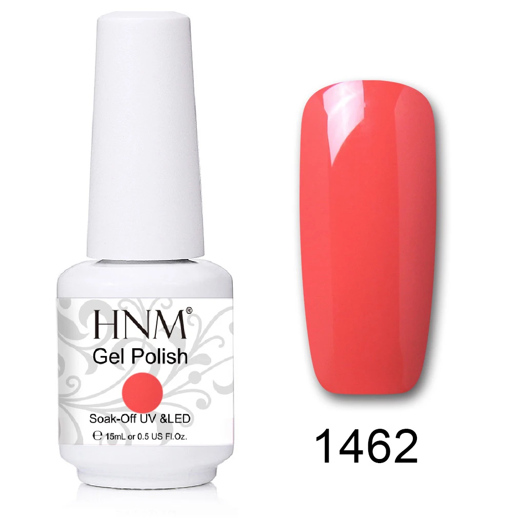 1462 HNM 241 Colors 15ml Pure Glitter UV Gel Nail Polish Soak Off Primer LED Lamp GelLak Hybrid Varnish For Nails Art Enamel Lacquer - Цвет: 1462