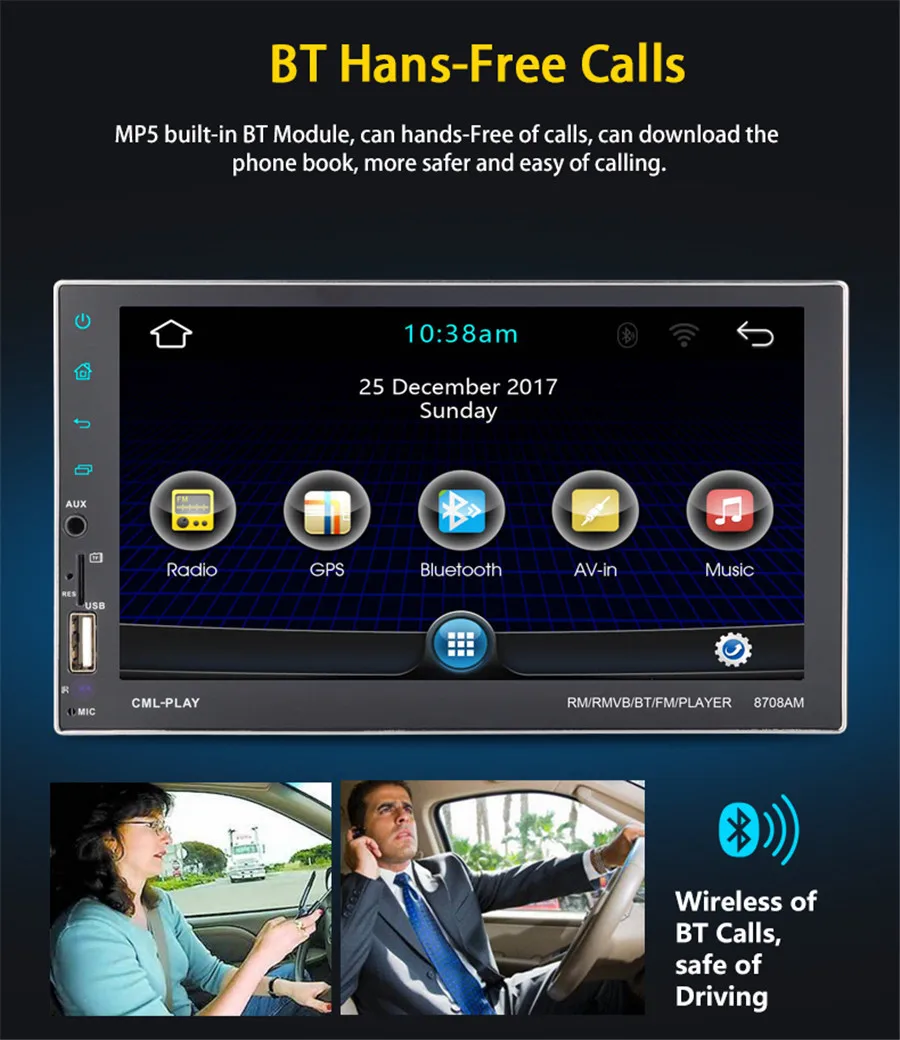 Автомагнитола с Android 7 1 &quot 2Din gps Wi Fi Универсальная автомобильная аудиосистема 2 Din