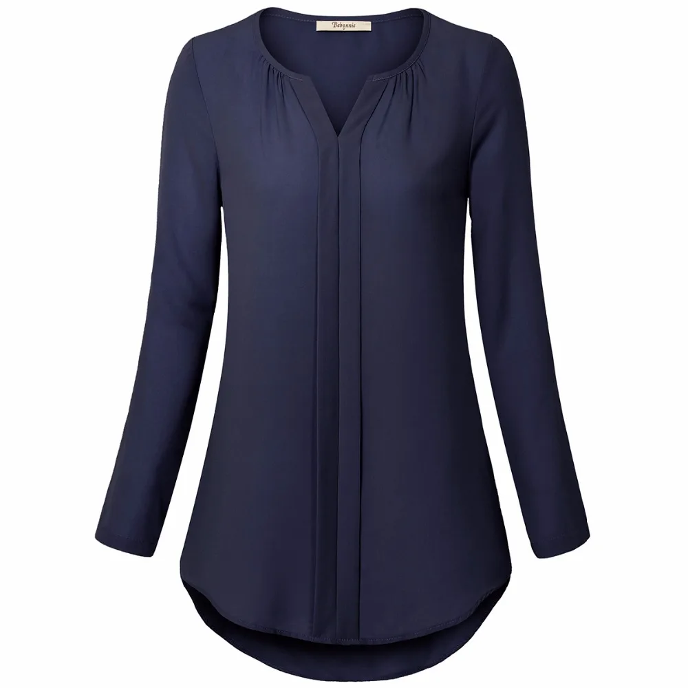 Timeson Long Sleeve Women Autumn Blouse Solid Color Loose Hem Shirt For Female Leisure Spring Simple Femme |