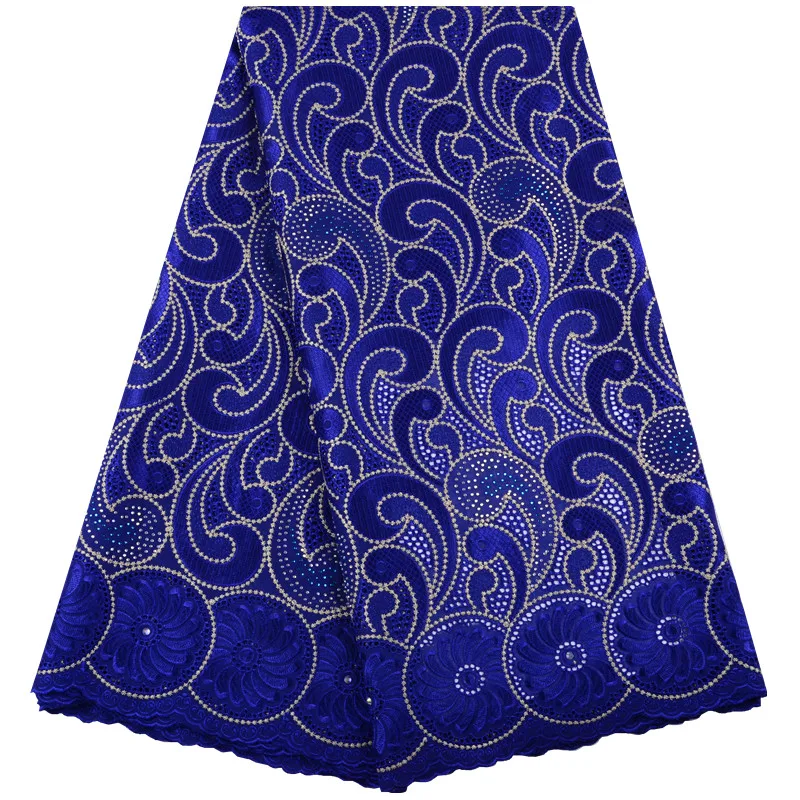 

Latest Royal Blue Nigeria Cotton Swiss Voile Lace Fabric High Quality African Swiss Voile Lace In Switzerland For Party S1425
