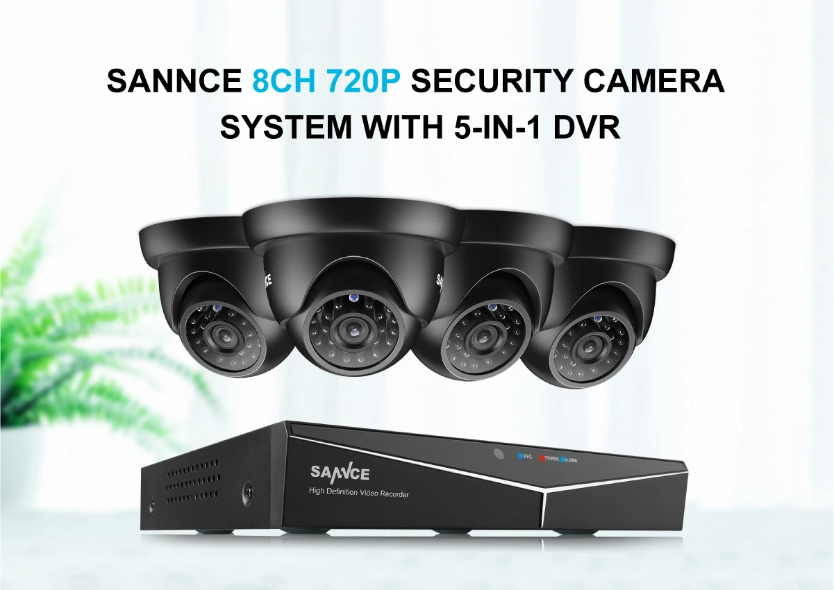 SANNCE 8CH 1080N HDMI DVR CCTV система 4 шт 720P камеры безопасности ИК Крытый водонепроницаемый открытый видеонаблюдения CCTV комплект