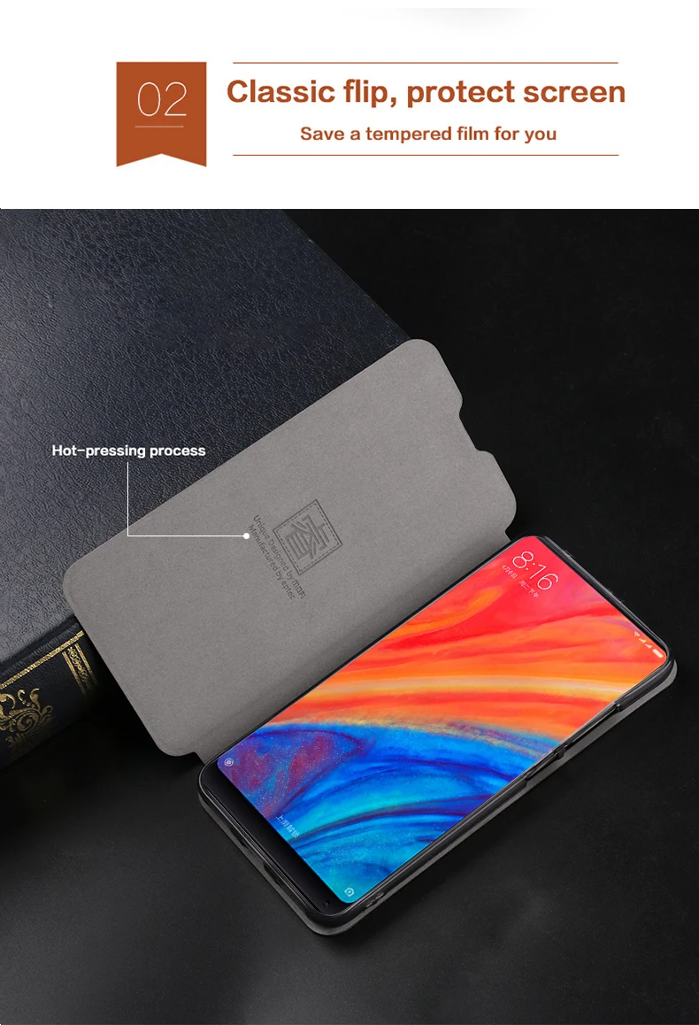 Mofi для Xiaomi mi Mix 2S mi x2s 5,9" чехол Роскошный кожаный чехол с откидной крышкой с подставкой Чехол Высокое качество книга Стиль чехол для телефона