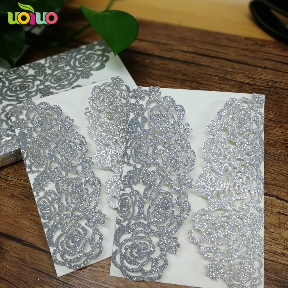 Модная Серебристая блестящая бумага оптовая продажа пригласительные открытки