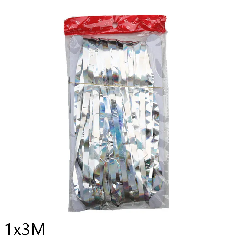 1x3m silver 2 м/3 м Радужный фон из фольги занавески с орнаментами рождественские украшения для дома год Декор Noel Navidad поделки своими руками - Цвет: 1x3m silver
