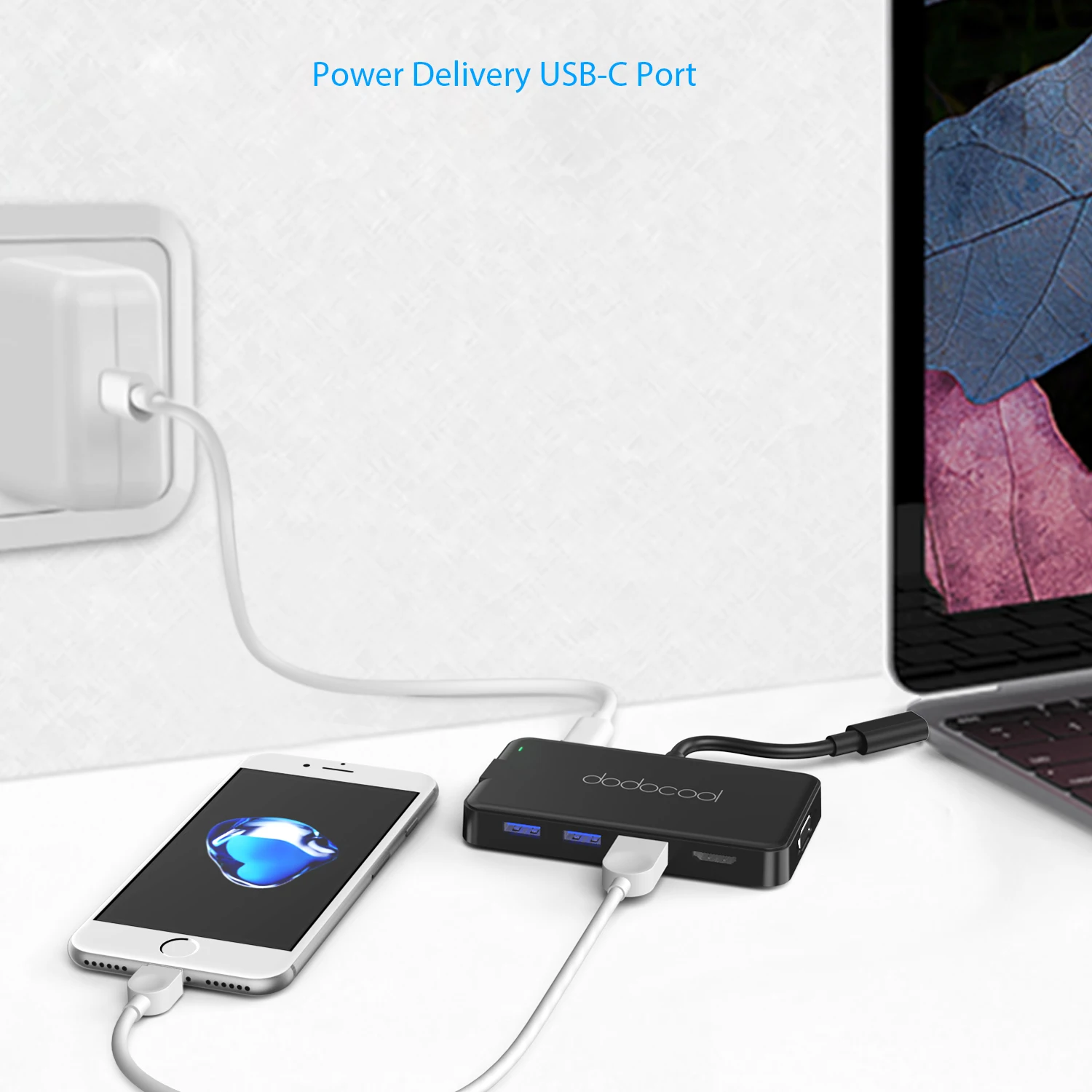 Многофункциональный USB C концентратор dodocool 7 в 1 с разъемом питания Type 4K видео HD/VGA