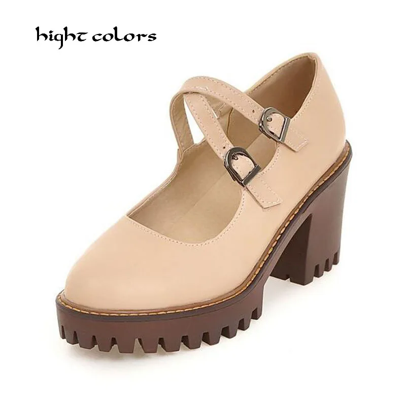 Женские туфли мэри джейн на высоком каблуке туфли-лодочки платформе в
