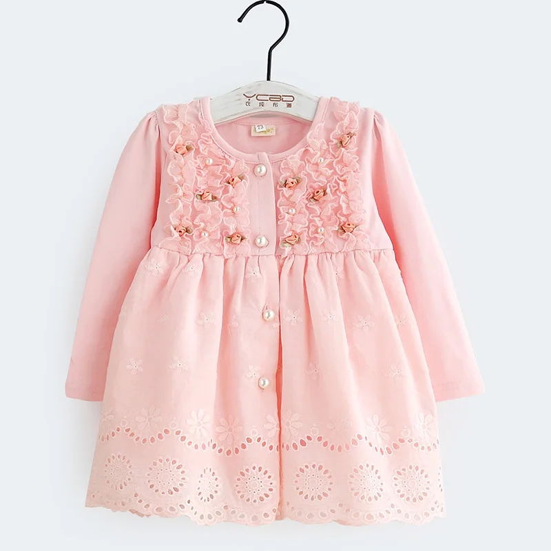 Одежда для маленьких девочек новинка 2017 весенний осенний кардиган куртка платье