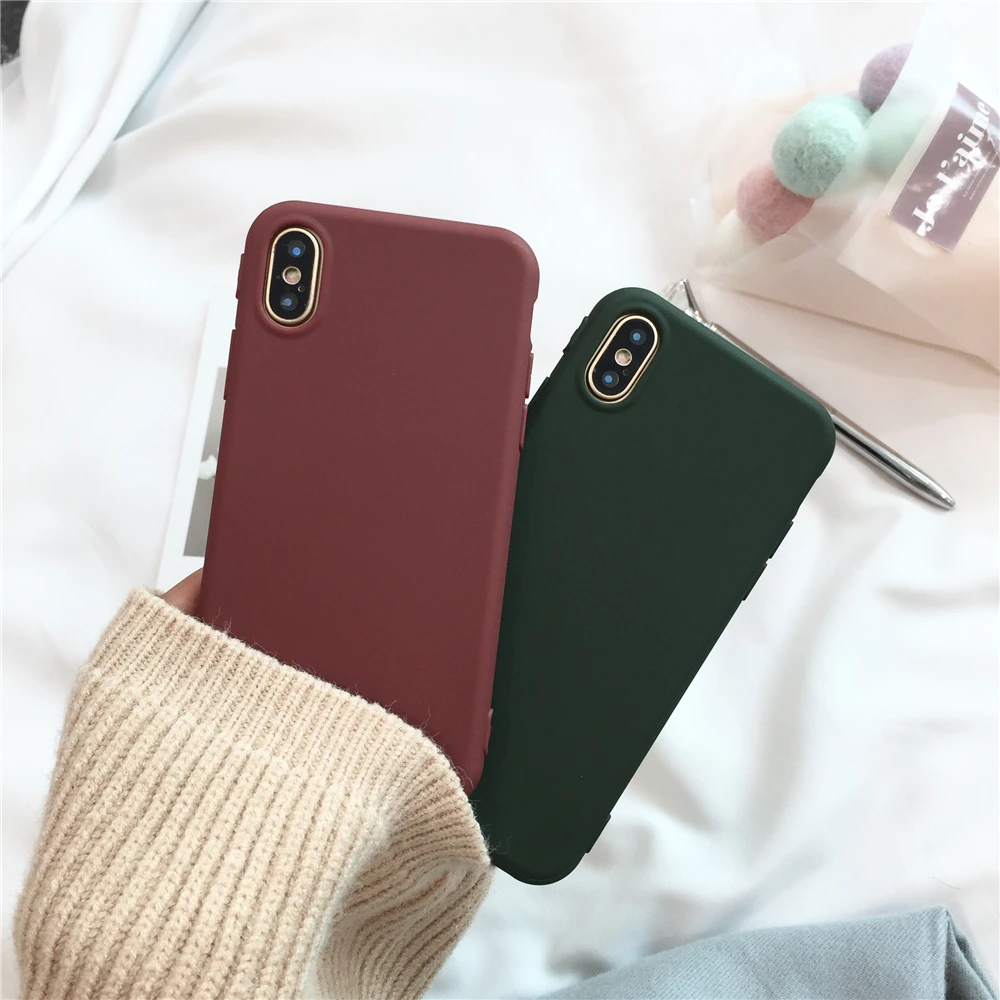 Чехлы для iphone 7 Ретро милый сплошной Цвет конфеты 6 S 8 Plus X Популярные обычный