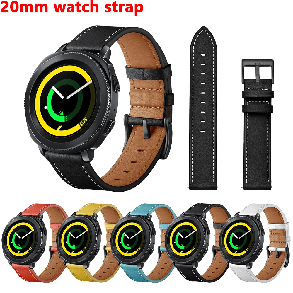 Ремешок из натуральной кожи для samsung galaxy watch active/42 мм sport Gear S2 Классический ремешок