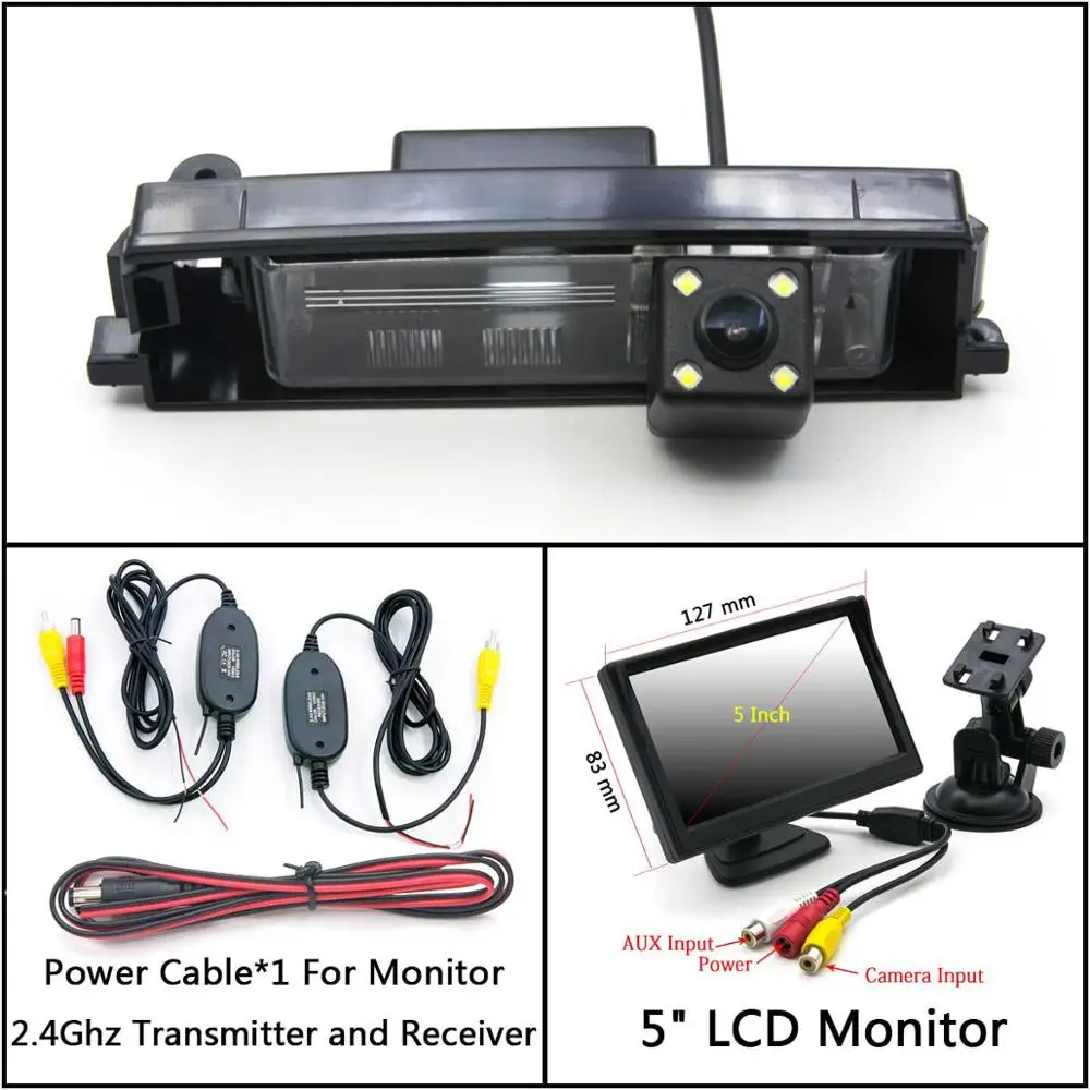 C Wireless 5inch LCD Owtosin Reverse Rear View Camera For Toyota Vitz Platz Yaris Hatchback RAV4 RAV-4 Car Accessories Backward Backup Camera - Название цвета: C Wireless 5inch LCD