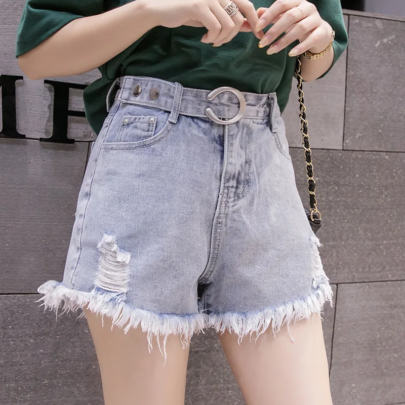 Джинсовые шорты с дырками для девочек-подростков джинсовые Новинка лета 2019