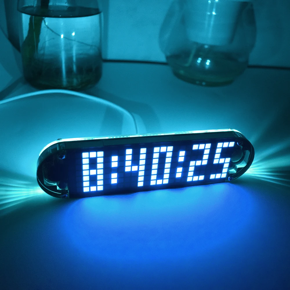 Высокая точность DIY цифровой точечный матричный светодиодный Будильник комплект