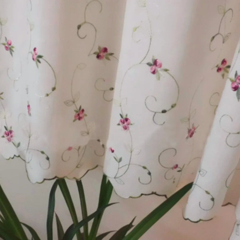 Isinotex кухня занавес розовый фиолетовый трехмерной вышивки роуз готовые