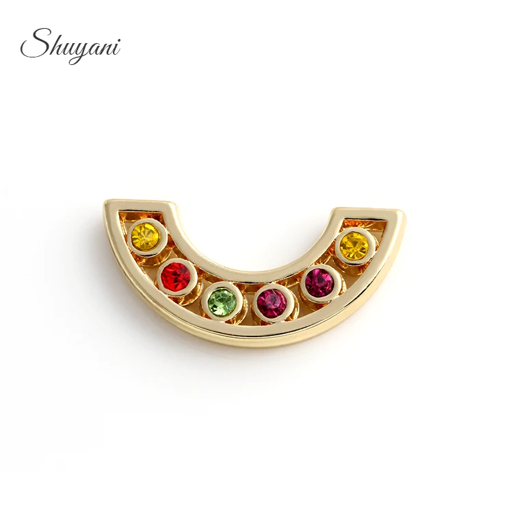 Новая мода 20 шт./лот сплав золото Sicircle Красочные Стразы пластины подвески для