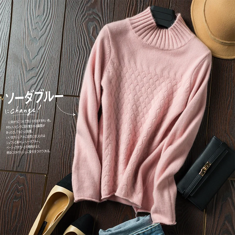 

Autumn Winter Women Pullovers Sweater Knitted Elasticity Casual Jumper Fashion Slim Turtleneck Warm Female Sweaters tops