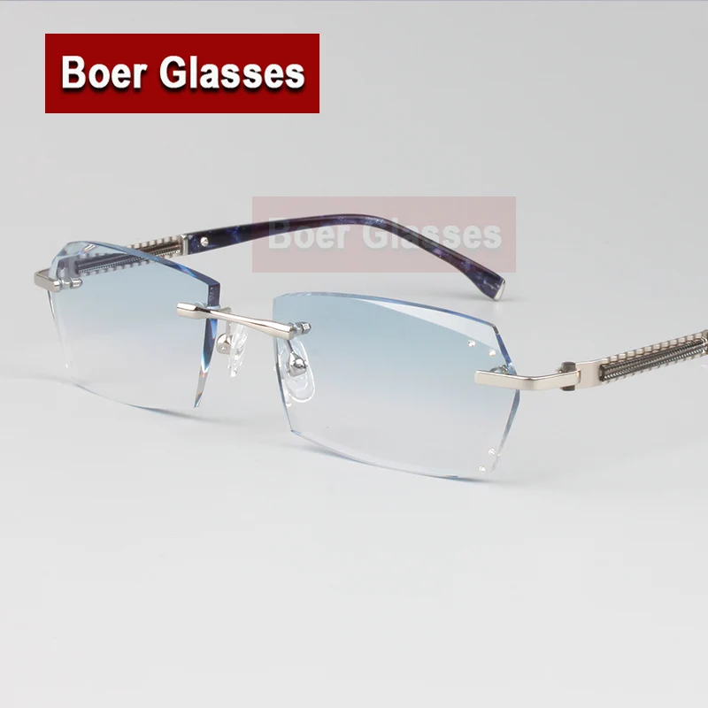 Очки мужские с оправой без оправы модные обрезные оптические аксессуары для