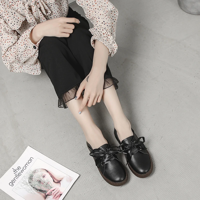 Женские мокасины ручной работы AARDIMI натуральная кожа плоская подошва ремешки