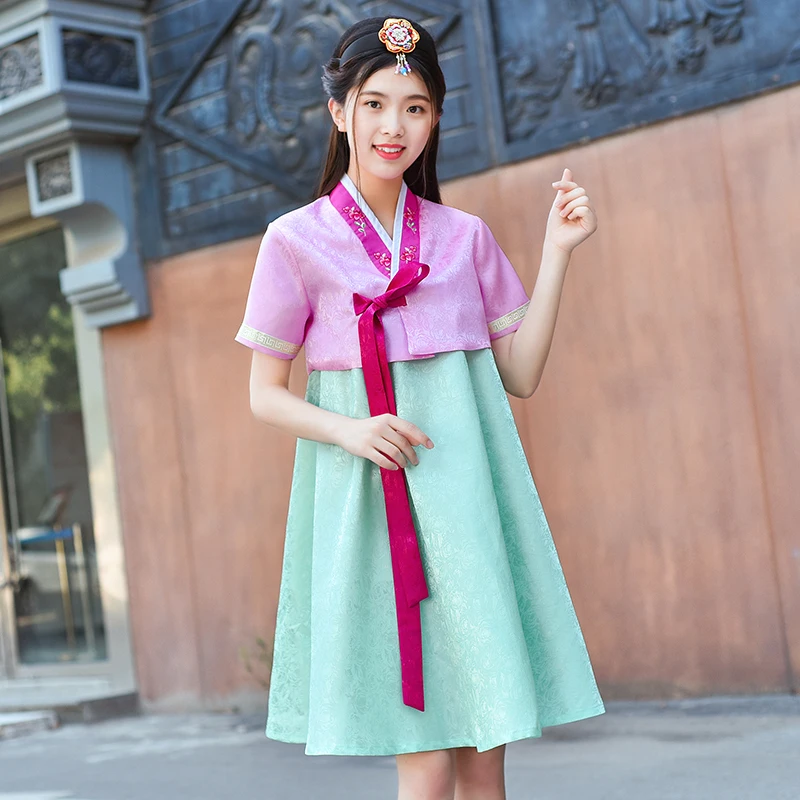 

Ancient Court Hanbok Embroidered Outfit Korea Traditional Hanbok Dress for Women Elegant Princess Orient Performance Clothing