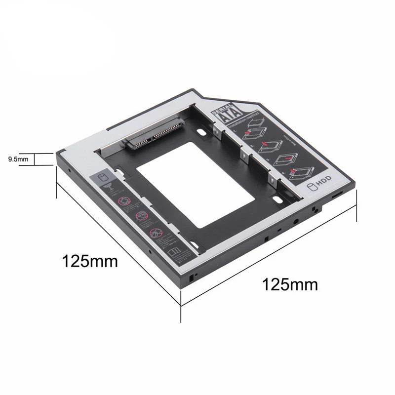 Универсальный Sata 2Nd Hdd Ssd жесткий диск Caddy 9 5 мм для Cd/Dvd Rom Оптический отсек Sataii Sdd