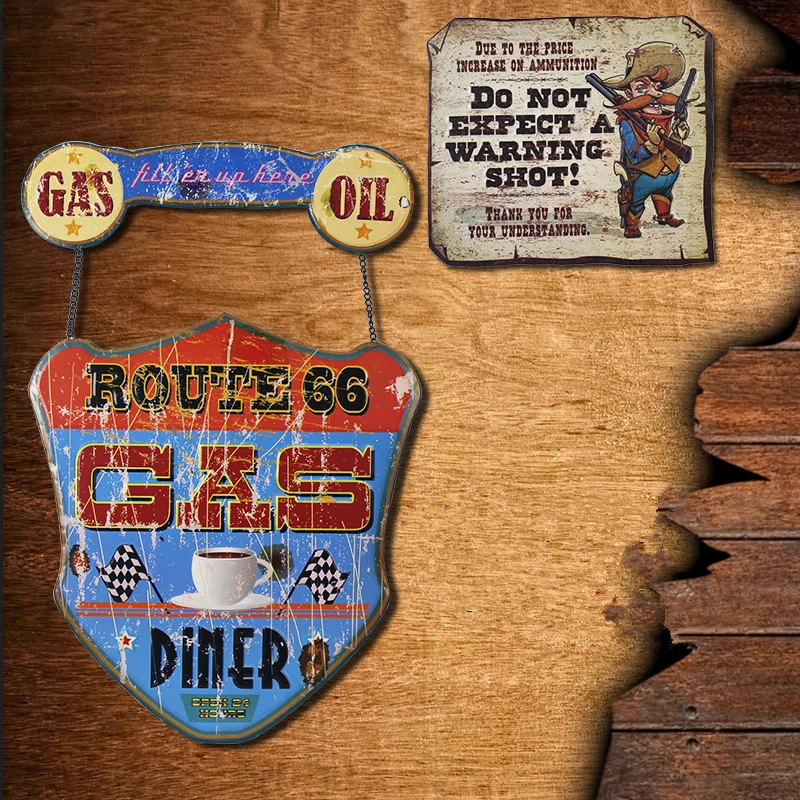 Ретро американский специальный тент дорога Изношенные винтажные оловянные