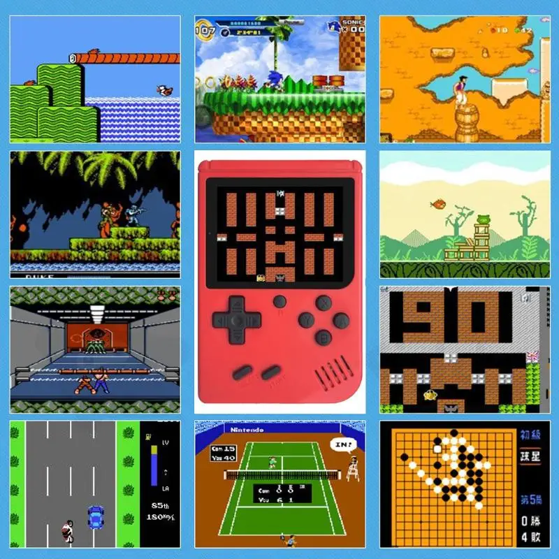 RS-6A ретро мини портативная игровая консоль 8-Bit 3 0 дюймов цветной ЖК-экран детский