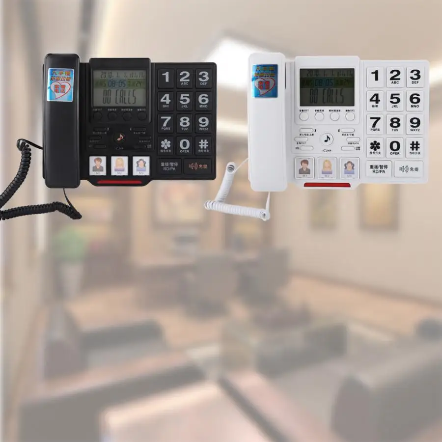 C219 Simple Style Fixed Telephone Landline Desk Phone for Home Office Desktop Telephone