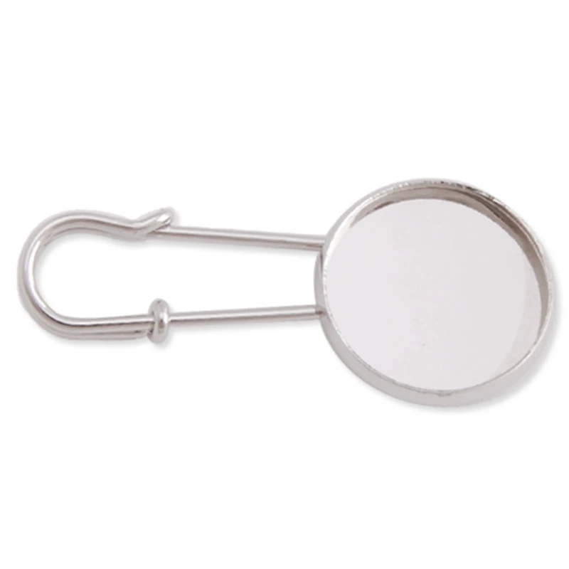 20 шт./лот брошь с родиевым покрытием заготовки для кабошона задняя часть 18 мм