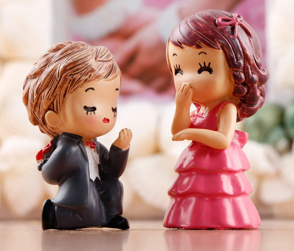 

2 шт./компл. невеста жених парные фигурки миниатюры Сказочный Садовый Гном моховые террариумы Смола ремесла свадебные украшения