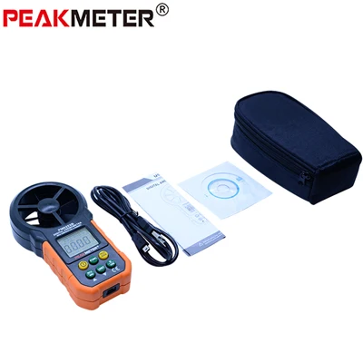 PEAKMETER PM6252A/B USB цифровой анемометр Температура Влажность скорость ветра объем воздуха измерительный прибор с ЖК-подсветкой - Цвет: PM6252B-Withoutbox