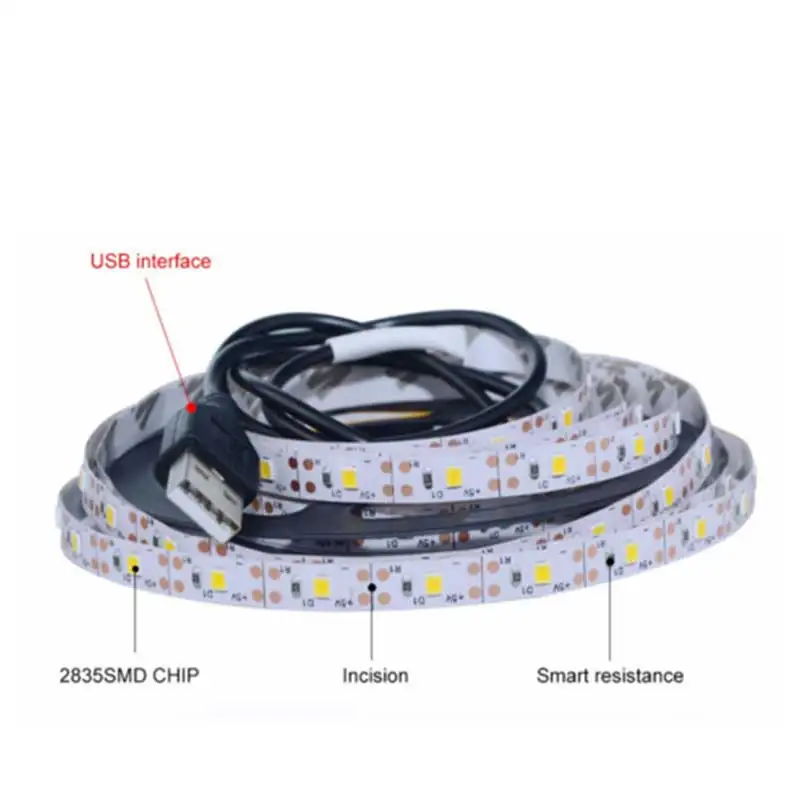 Foxanon DC5V USB светодиодный полосы 2835 RGB гибкий светодиодный светильник 0,5 HDMI кабель 1 м 2 м 3 м RGB светодиодный диода лента светильник+ 24 ключ RGB пульт дистанционного управления