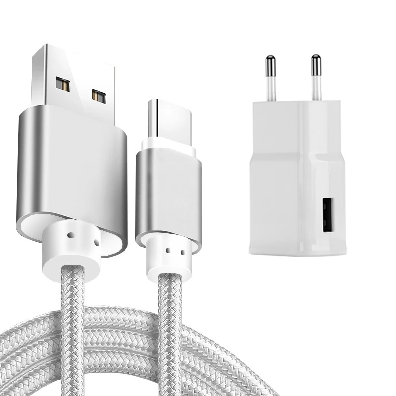 Комплект зарядного USB-кабеля Type-C с европейской вилкой настенное зарядное