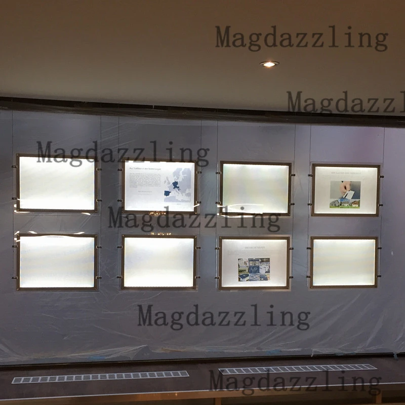 Односторонняя подвесная акриловая рамка для постера 8 шт. A3 СВЕТОДИОДНЫЙ