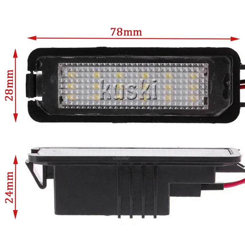 2Pcs LED Number License Plate Lights 12V SMD Canbus Lamp Car Styling For VW Golf GTI 4 5 6 Passat Polo CC Phaeton New Beetle | Автомобили