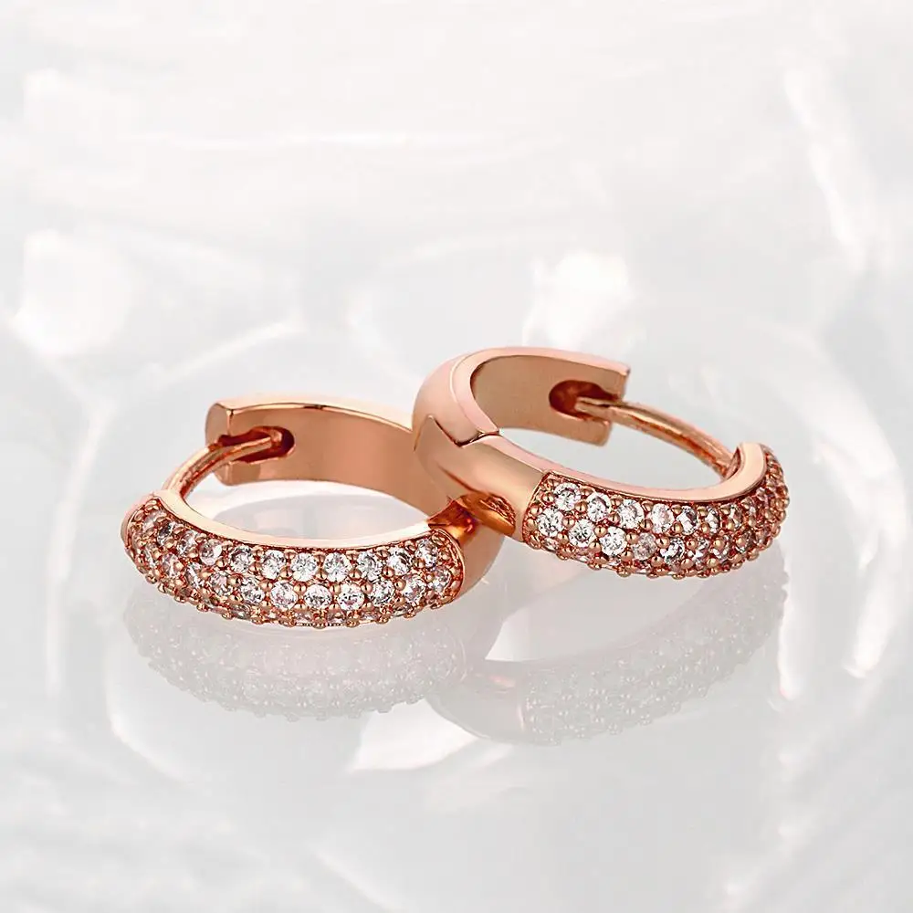 Rose Earrings 3 Rows CZ crystal Ear Clip For Women JY0153 | Украшения и аксессуары