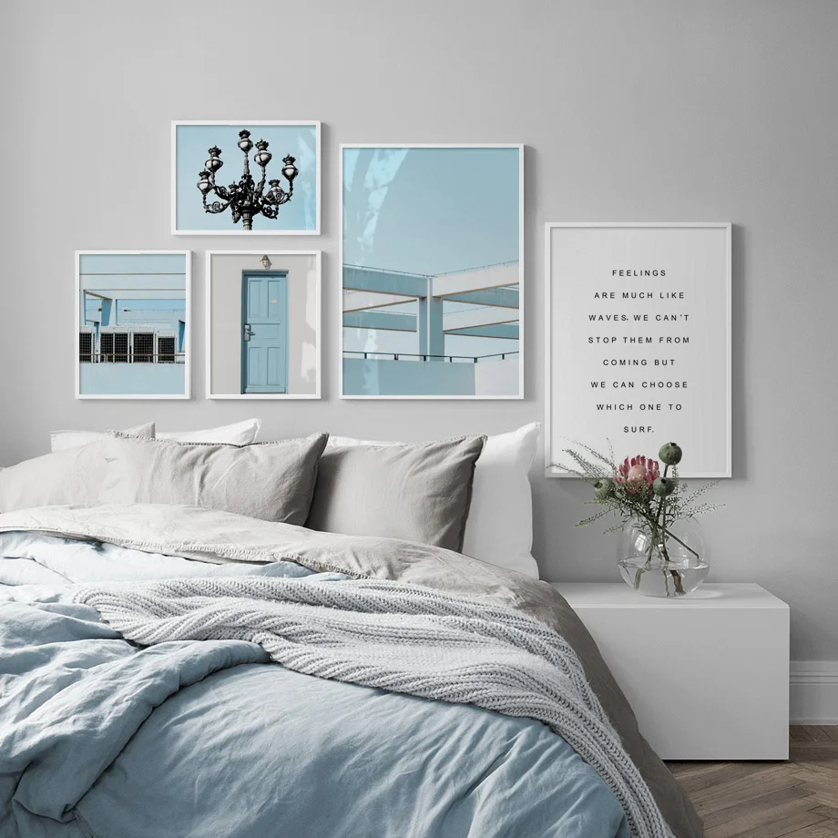 Street Light Door Chair Rooftop Quotes Wall Art Canvas Painting Nordic Posters And Prints Pictures For Living Room Decor | Дом и сад
