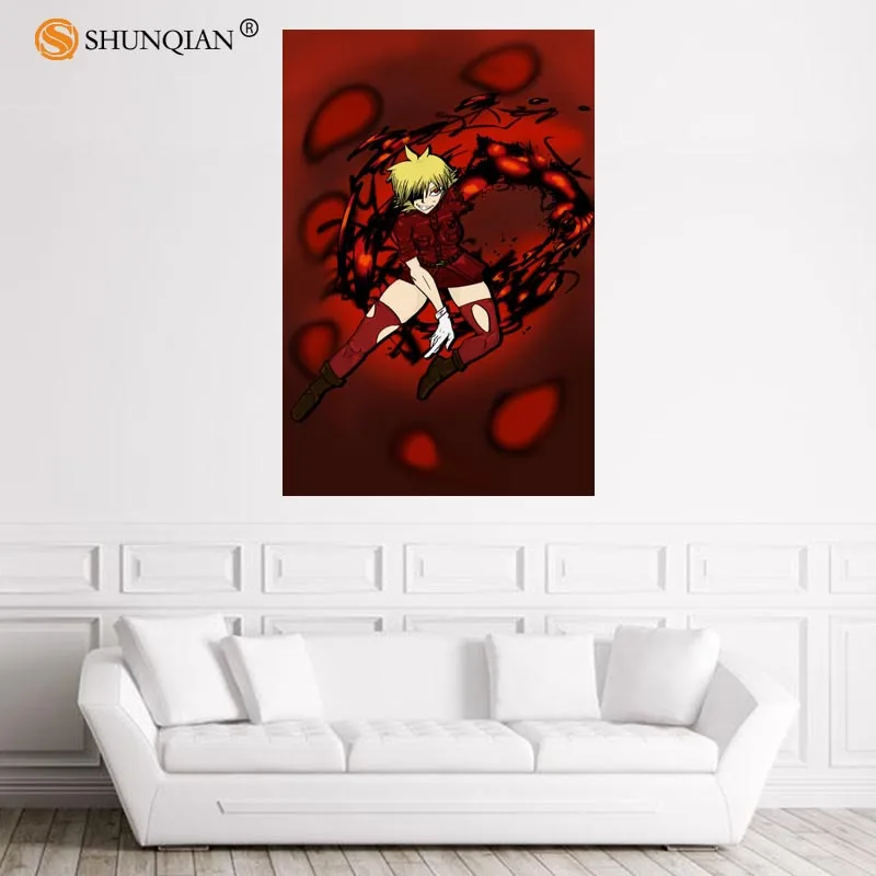 Красивый постер HELLSING атласный на заказ тканевый настенный с принтом из шелковой