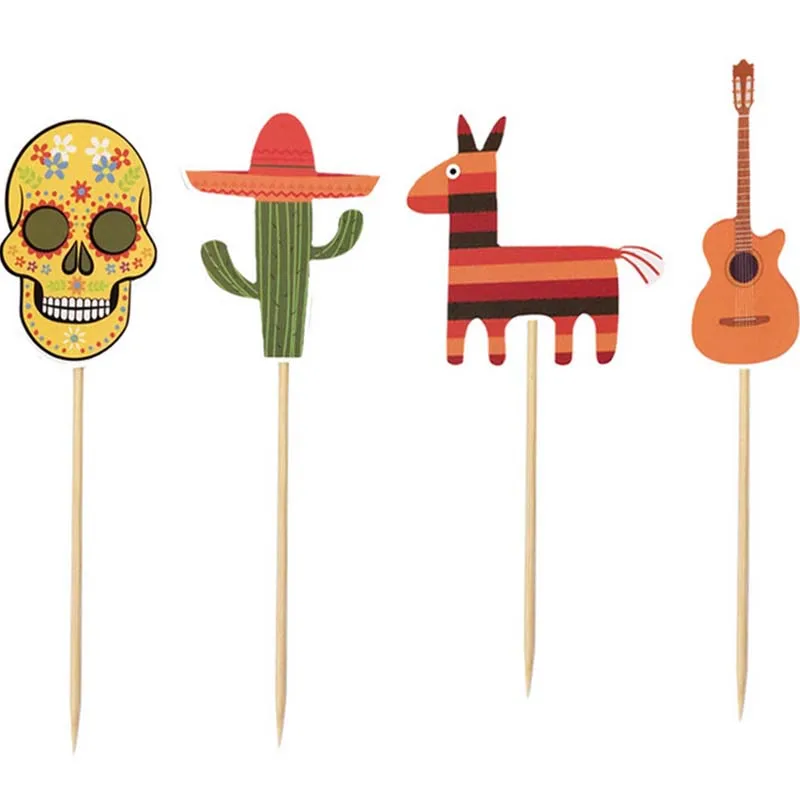 ZFWELL2Day of the Dead Party фиеста Кепка кактус лошадь гитара пината вставка для торта